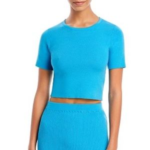 FORE - Knit Cropped Top - Blue - worn once - dry cleaned 🦋